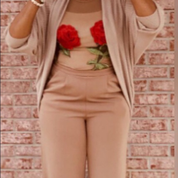 Other - Women Rose Print Jumpsuit.